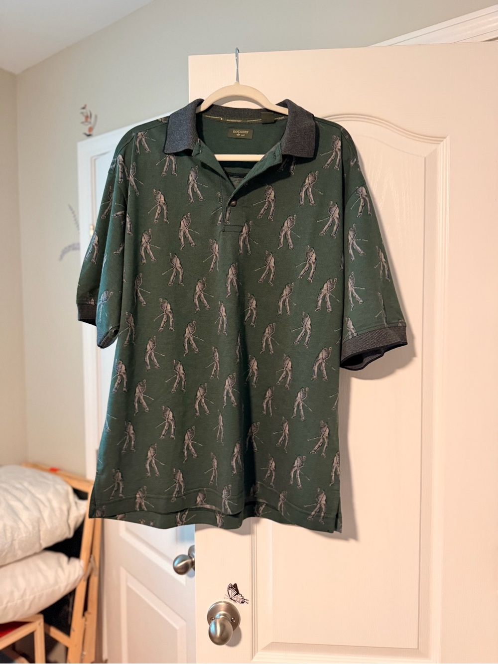 Men's Dark Green Short-Sleeve Golf Polo
